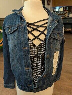 NWT Women’s Dark Blue Denim Jacket - Classic Button-Up